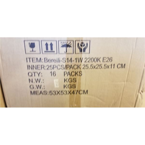 NEW CASE OF EDISON S14-1W 2200K E26 LIGHT BULBS