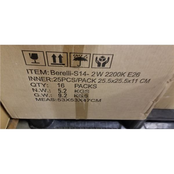 NEW CASE OF EDISON S14-1W 2200K E26 LIGHT BULBS