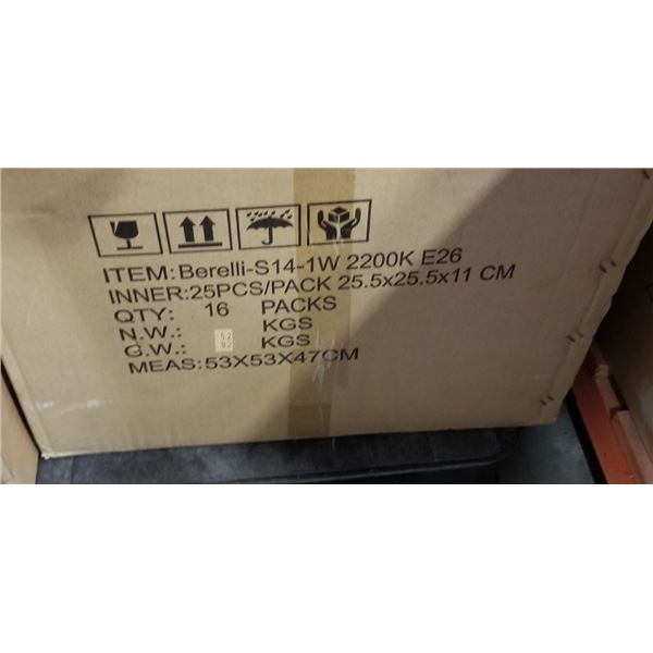 NEW CASE OF EDISON S14-1W 2200K E26 LIGHT BULBS