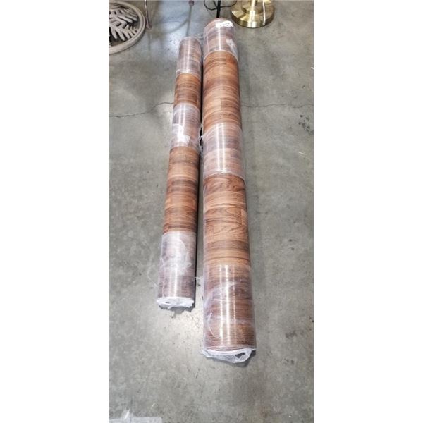 2 ROLLS OF WOOD LOOK STICK DOWN FLOORING