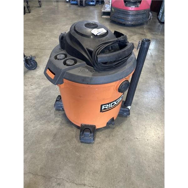 RIDGID 16 GALLON, 5HP SHOP VAC WITH HOSE AND ACCESSORIES, WORKING