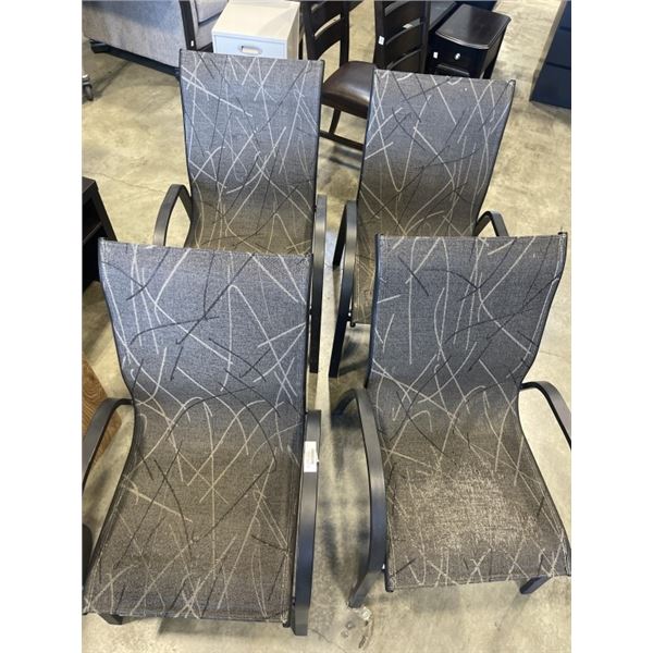 4 STACKING PATIO SLING CHAIRS