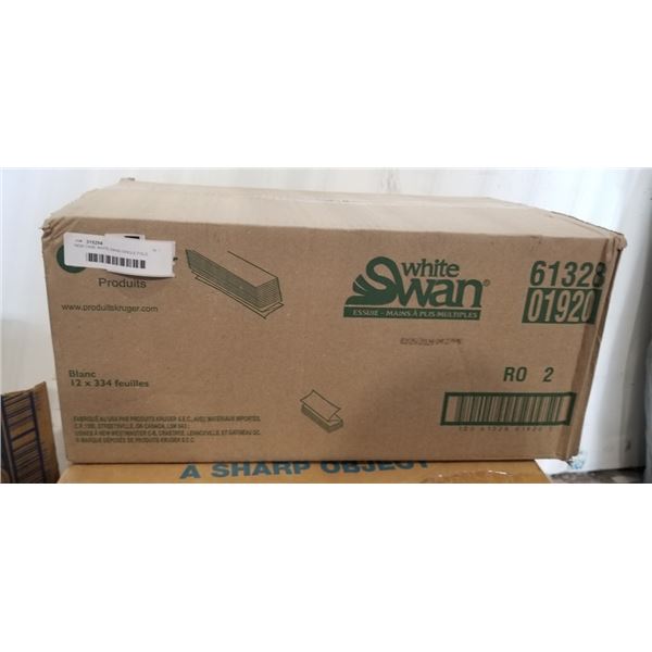 NEW CASE WHITE SWAN SINGLE FOLD NAPKINS - 12 PACKS OF 334