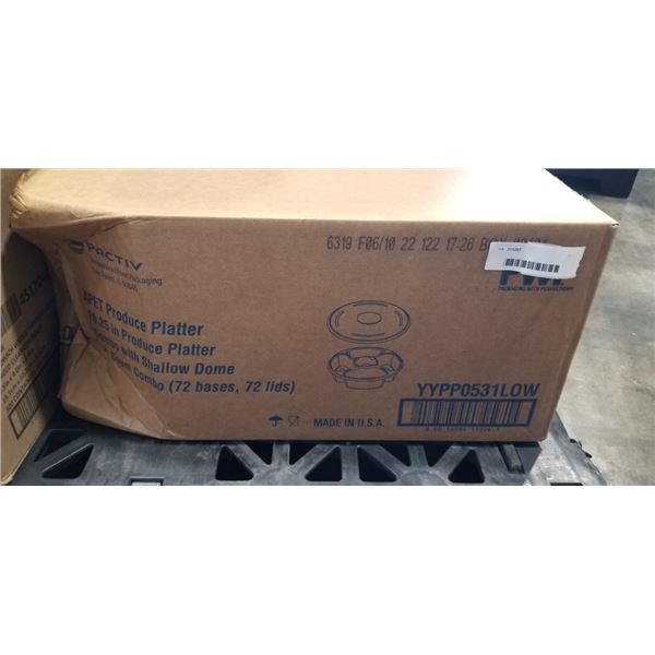 CASE OF PRODUCE PLATTERS W/ SHALLOW DOME LID - 72 IN CASE