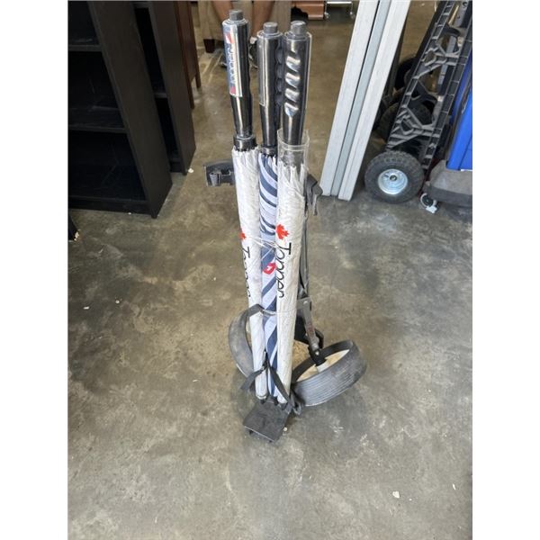 FOLDING GOLF CART AND 3 GOLF UMBRELLAS