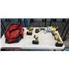 Image 1 : DEWALT 20V LITHIUM CORDLESS TOOL SET WITH JIGSAW, BRUSHLESS MULTI TOOL, HAMMER DRILL AND FLASHLIGHT,