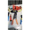 Image 5 : HUSKY ROLLING TRADESMAN BAG WITH LOTS OF QUALITY HAND TOOLS, INCLDUING SOME AS NEW LINEMANS TOOLS ET
