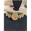 Image 1 : GOLD TONE W/ LOT OF RHINESTONE STRADA LADIES QUARTZ WATCH, BATTERY REQUIRED