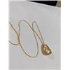 Image 2 : GOLD PLATED W/ PEARL PENDANT AND CHAIN NECKLACE MARKED 925