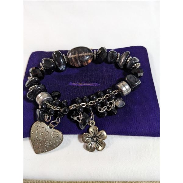 AMORE LOVE BLACK BEADS NECKLACE