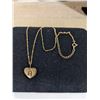 Image 1 : GOLD TONE HEART PENDANT W/ CHAIN NECKLACE EACH MARKED SU CZ CN