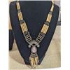 Image 1 : VINTAGE PERUVIAN BAMBOO WOOD SILVER NECKLACE