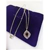 Image 1 : SILVER PLATED W/ GENUINE GARNET STONE PENDANT AND CHAIN NECKLACE