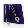 Image 2 : SILVER PLATED W/ GENUINE GARNET STONE PENDANT AND CHAIN NECKLACE