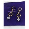 Image 1 : PAIR OF GOLD FILLED W/ CRYSTAL BEADS EARRINGS, MARKED 14/20