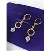 Image 2 : PAIR OF GOLD FILLED W/ CRYSTAL BEADS EARRINGS, MARKED 14/20
