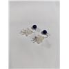 Image 1 : PAIR OF 925 STERLING SILVER EARRINGS W/ BLUE LAPIS LAZULI BEADS