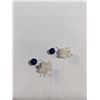 Image 2 : PAIR OF 925 STERLING SILVER EARRINGS W/ BLUE LAPIS LAZULI BEADS