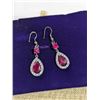 Image 2 : PAIR OF SILVER TONE DANGLE EARRINGS