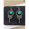 Image 1 : PAIR OF PERUVIAN SILVER DANGLE EARRINGS