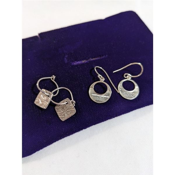 2 PAIRS OF STERLING SILVER EARRINGS
