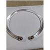 Image 1 : 925 STERLING SILVER CLEAR LUCITE CHOKER NECKLACE