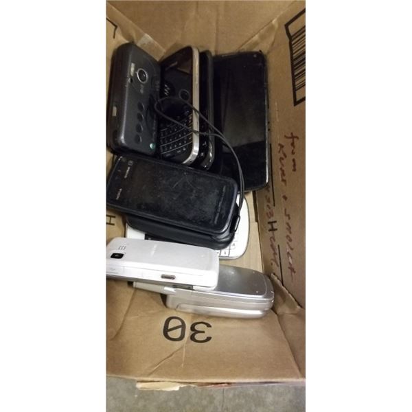 10 ASSORTED CELLPHONES, BLACKBERRY, NEXUS ETC