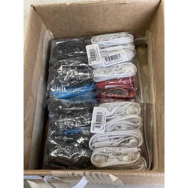 NEW LOTS OF  MULTI COLOUR CORDED MUSIC EAR BUDS QTY: 48
