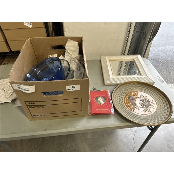 LOT OF COLLECTOR VARIOUS PLATES, MIRROR, BOWLS, CANDLES, TRAYS.