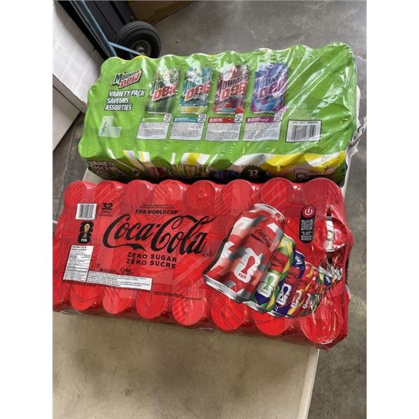 2 FLATS OF SODA, A FEW CANS MAY BE MISSING - COCA-COLA  AND MT. DEW VARIETY PACK