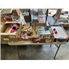 Image 1 : 3 TRAYS OF KIDS GAMES, PUZZLES, TOYS, TRAIN TRACK AND SMALL AIR HOCKEY TABLE