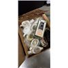 Image 3 : AVON COLLECTIBLES, CHINA TEAPOTS AND BOX OF NEW WOODEN WEAVED PLACEMATS