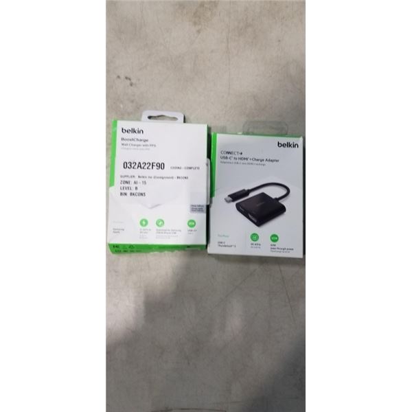 BELKIN CONNECT USB-C TO HDMI + CHARGE ADAPTER AND BELKIN BOOSTCHARGE WALL CHARGER