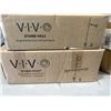 Image 3 : VIVO TRIPLE MONITOR DESK MOUNT - 1 ULTRAWIDE + 2 STANDARD, AND VIVO SINGLE MONITOR EXTRA TALL DESK M