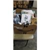 Image 1 : BOX OF AMAZON OVERSTOCK INCLUDING BIKE BAG, DRONE, BABY SWADDLE