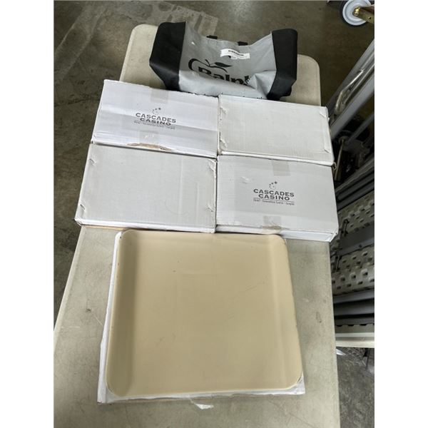 CERAMIC PIZZA TRAY AND 4 LOAF PANS