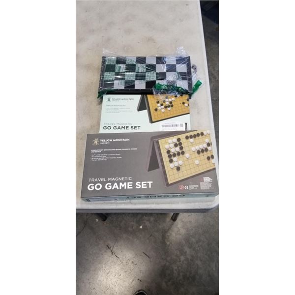 2 NEW YELLOW MOUNTAIN TRAVEL MAGNETIC GO GAME SETS AND NEW CHESS SET