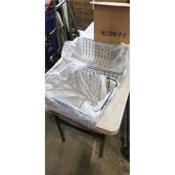 NEW ISPECLE 4 PACK WIRE STORAGE BASKETS WITH HANDLES
