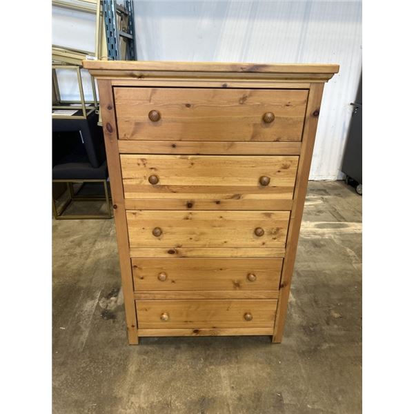 PINE 5 DRAWER HIGHBOY DRESSER