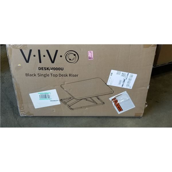 VIVO BLACK SINGLE TOP DESK RISER