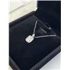 Image 3 : NEW S925 1.0CT MOISSANITE STONE EMERALD CUT HALO NECKLACE, CHAIN 16"-18" MOUNTED IN 925 STERLING SIL