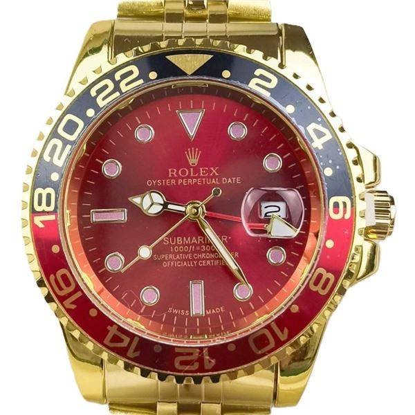ROLEX SUBMARINER, UNAUTHENTIC - RED DIAL, BLACK/ RED BEZEL