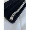 Image 2 : NEW PLATINUM PLATED 14.0MM ICED OUT CUBAN LINK BRACELET, 8" LONG