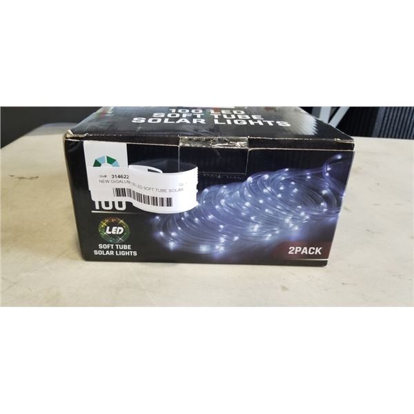 NEW GIGALUMI 100 LED SOFT TUBE SOLAR LIGHTS. 2 PACK