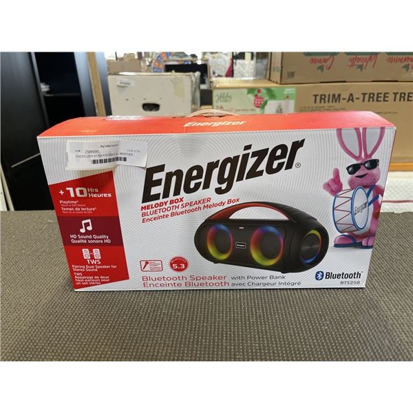 ENERGIZER BT258 PORTABLE ALL WEATHER RECHARGEABLE SPEAKER W/ POWER BANK AND WIRED MIC - TESTED WORKI