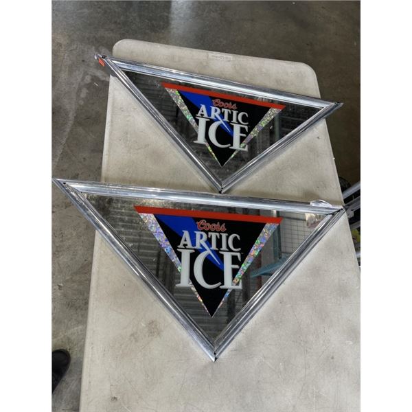 2 MIRROR BEER SIGNS