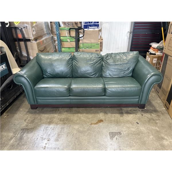 GREEN LEATHER SOFA