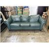 Image 1 : GREEN LEATHER SOFA