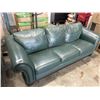 Image 3 : GREEN LEATHER SOFA