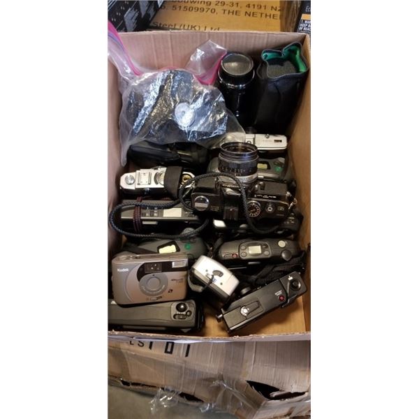 BOX OF VINTAGE FILM CAMERAS